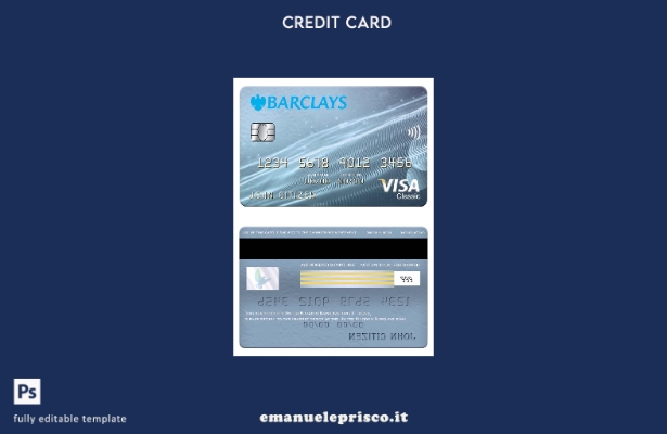 stile verificato Modello di carta classica per visto bancario Barclays del Regno